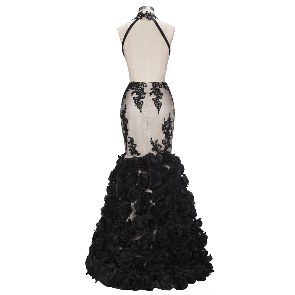 Babyonlinedress Elegant Black Mermaid Evening Dresses Long Sexy Open Back Lace Halter Neck Party Gowns vestido de festa Babyonlinedress Elegant Black Mermaid Evening Dresses Long Sexy Open Back Lace Halter Neck Party Gowns vestido de festa