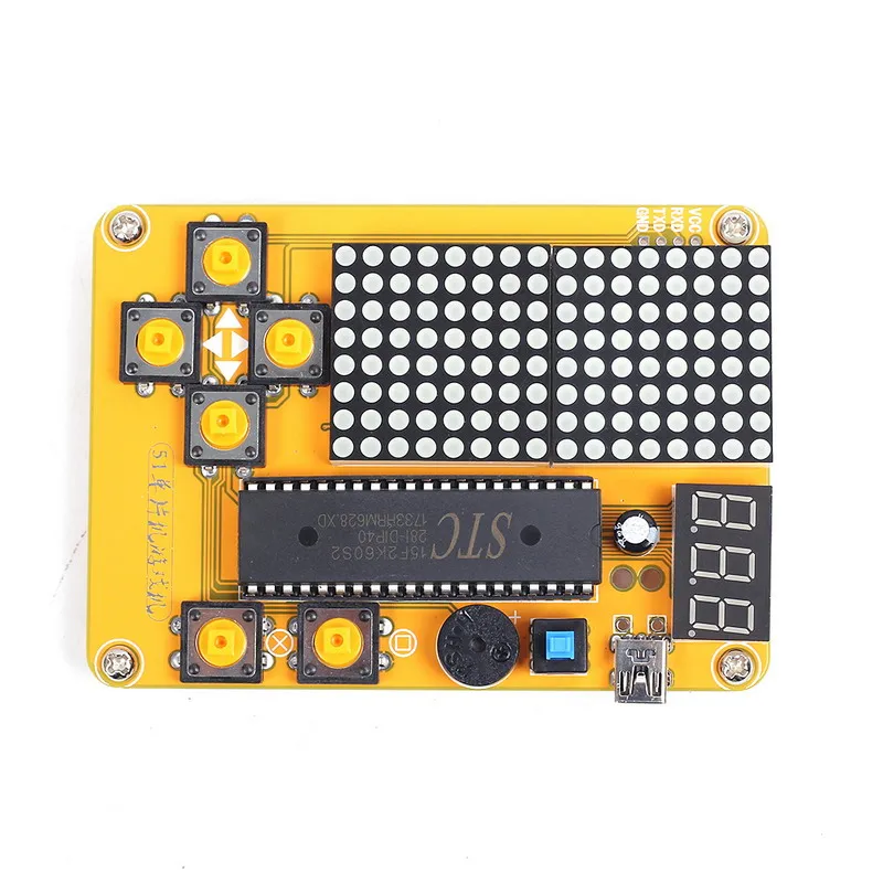 Electronic DIY Kit MCU Computer Game Machine DIY Snake Electronic for Tetris/Snake/Plane/RacingDot Matrix Game Kit Electronica