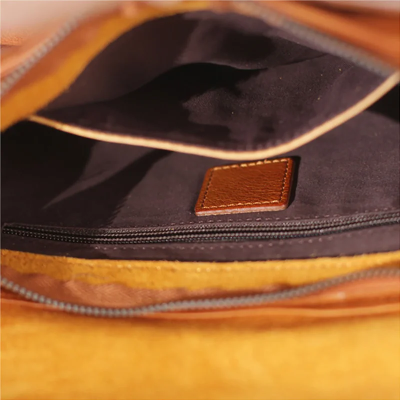 AETOO Retro College wind shoulder bag, hundred paired with large capacity leather women's bag, locomotive cowhide crossbody Bag