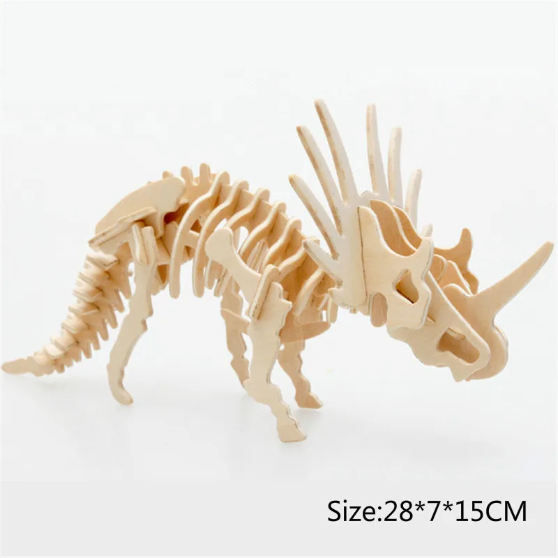 3D моделирование динозавров головоломки игрушки DIY забавная модель скелета деревянные образовательные интеллектуальные интерактивные игрушки для детей Подарки
