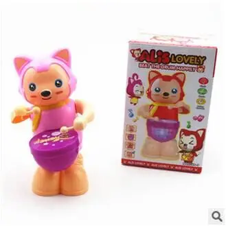 Самые продаваемые детские развивающие игрушки Электрический барабан-погремушка Джингл кошки и лисы свет Музыка звук и легкие игрушки#3 - Цвет: fox