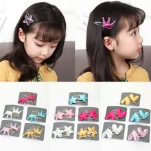 2 шт./лот девочек ровный Сердце заколки милый набор залокок заколки для волос Детские повязки на голову Головные уборы Детские аксессуары для волос;