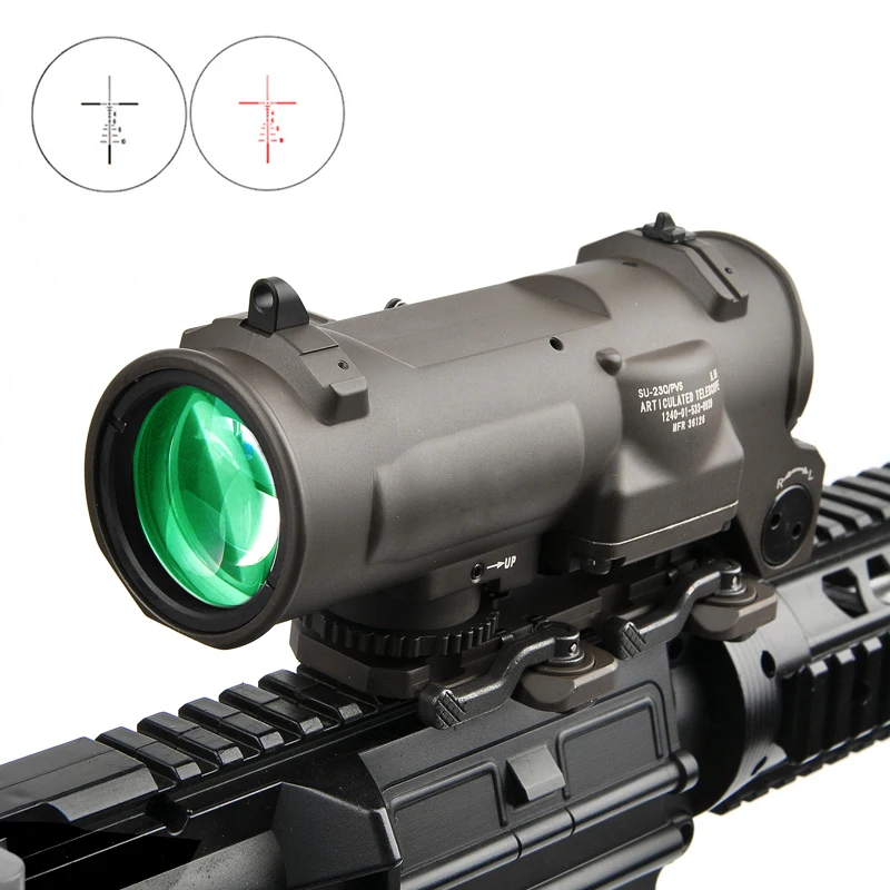 

1x-4x Tactical Dual Purpose Scope Rifle Scope Red illuminated Red Dot Sight Fixed Dual Purpose Scope for Hunting Shooting