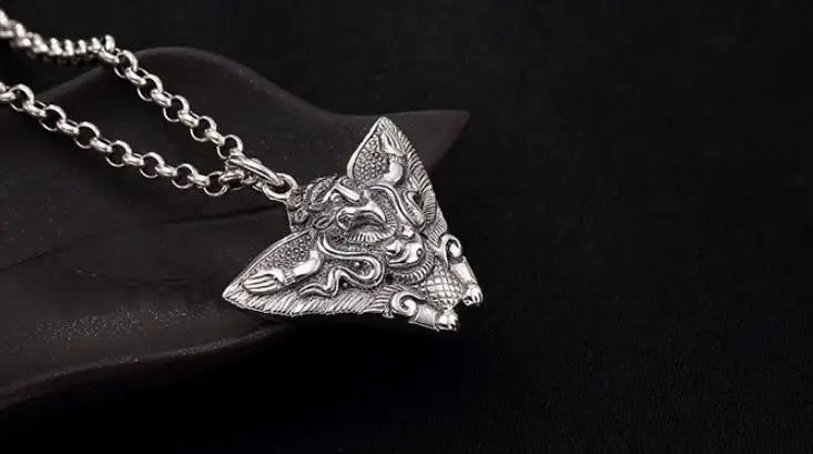 

Sterling S925 925 silver Pendant charm Garuda ethnic necklace vintage