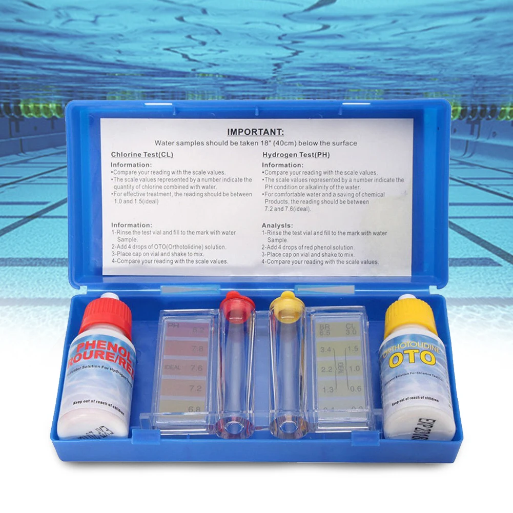 Практичный тест портативный тест качества воды набор реагент аксессуары аквариум домашние инструменты Гидропоника PH хлор бассейн