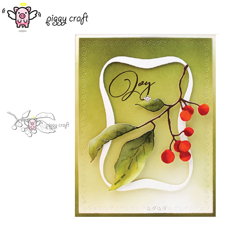 

Piggy Craft metal cutting dies cut die mold Branch leaves decoration Scrapbook paper craft knife mould blade punch stencils die