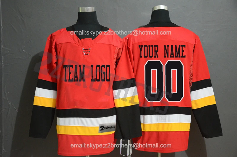 Wholesale Factory OEM Custom Ice Hockey Jersey Design DIY Your Own College Team Sewn Sweater Logo Men Women Youth Tampa Calgary