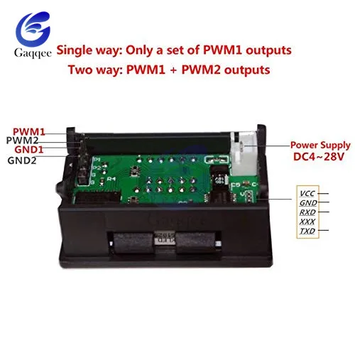 Двойной генератор сигналов PWM частота импульсов рабочий цикл регулируемый модуль ЖК-дисплей Дисплей 1Hz-160 кГц DC 4 V-30 V 5mA-30mA 4-30 в, 12 В, 24 В постоянного тока