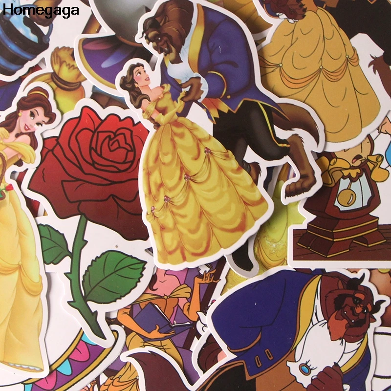 

Homegaga 18pcs Beauty and the beast pasters diy cosplay print notebook phone laptop bicycle scrapbooking decals stickers D2016