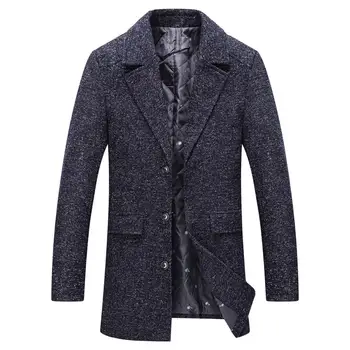 

mens wool winter coats jackets New Long Wool Jacket Male Fashion Casual Thicken Slim Fit Mens Coat Brand Clothing