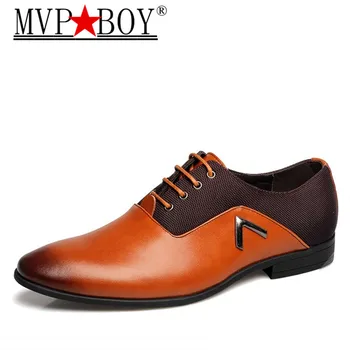 

MVP BOY Plus Size 38-47 Formal Leather Men Dress Shoes Elegant Design Quality Brand Mens Business Basic Casual Oxfords Shoes