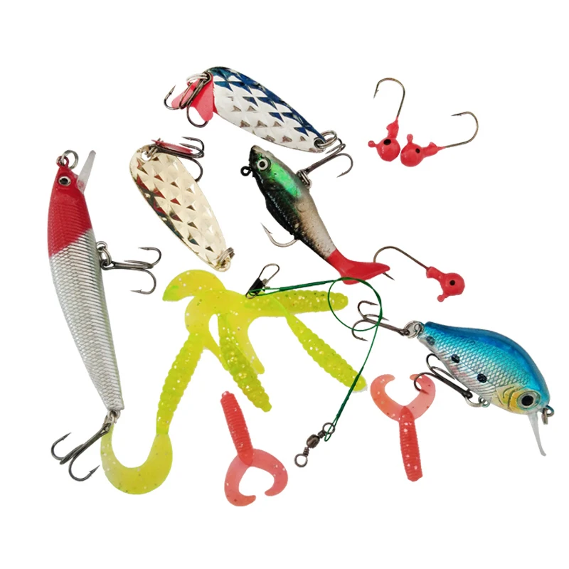 15 PCS Fishing Lures Best selling Bait Kit Artificial Mixed now/Popper Spinner Spoon Lure With