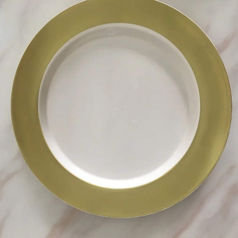 10 inches Disposable Plastic Plate Eco Friendly Bronze
