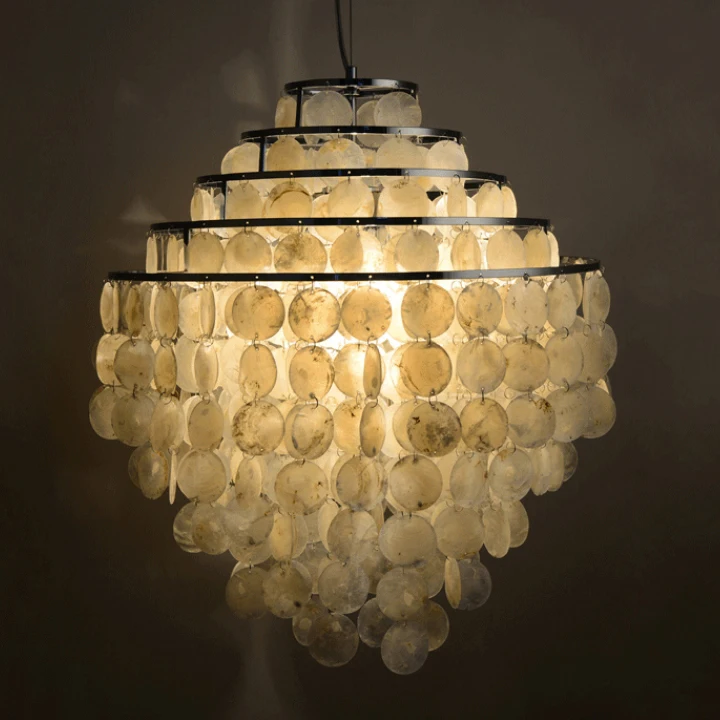 Online Get Seashell Chandelier Aliexpress Alibaba Group Modern Nordic Seashell Chandeliers Lights Fixture 5 Circles Natural Sea Shell Droplight Home Indoor Bedroom Lighting