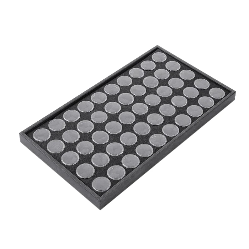 

50 Empty Space Nail Art Powder Gems Rhinestone Storage Jewelry Container Case Box Plate Plastic Manicure Tool