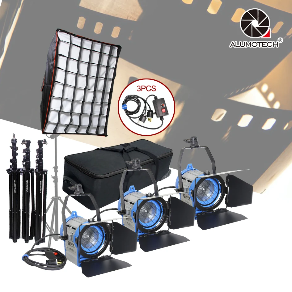 ALUMOTECH As ARRI 3 шт. 650 Вт вольфрамовый прожектор Френеля + Воздушная подушка StandX3