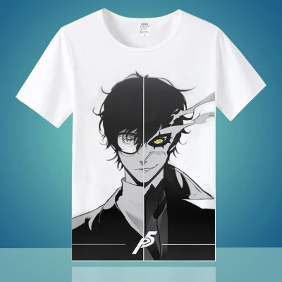Persona 5 Joker T-shirt - Anime Cosplay P5 Game Tee for Men - Casual Polyester Tshirt image 2
