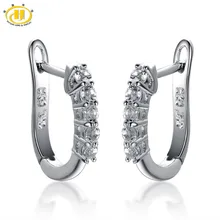 Hutang Natural Aquamarine Hoop Pendientes Esterlina del Sólido 925 de Plata de la Piedra Preciosa Joyería Fina regalo de Las Mujeres 11.11