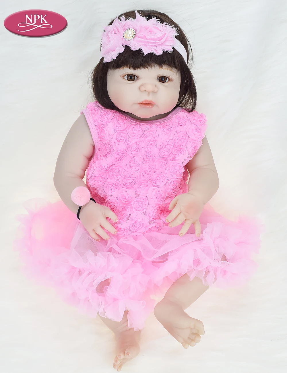 NPK 57CM Full Body Silicone Real Reborn Baby Girl Doll Toys Realisitic Newborn Lifelike Babies Princess Doll Menina Bebe Bonecas (13)