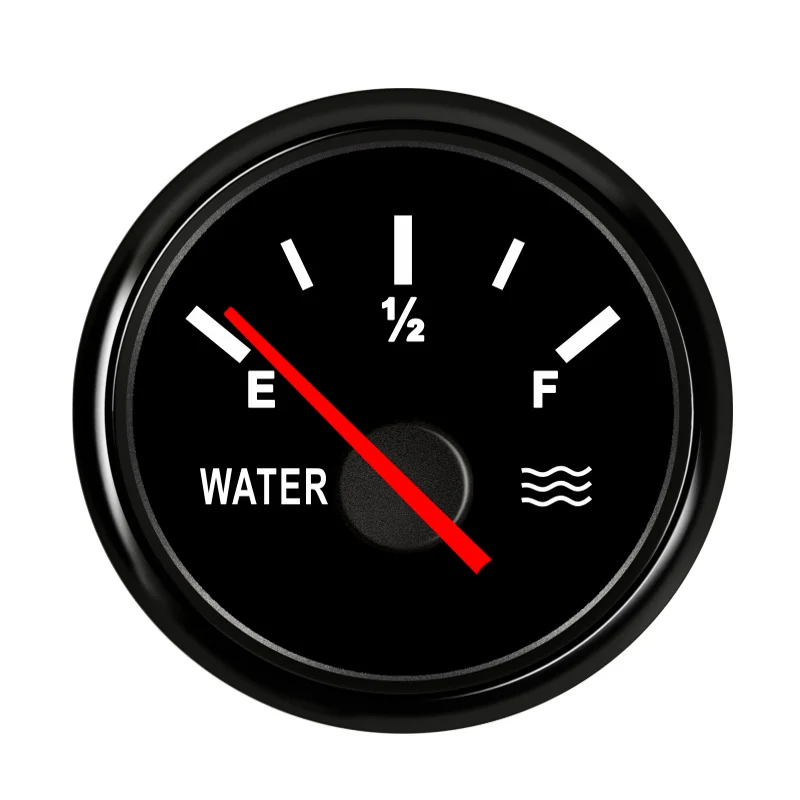 

52mm Car Marine Water Level Gauge 0~190 ohm Stainless Steel Boat Water Tank Level Indicator Gauge with Backlight