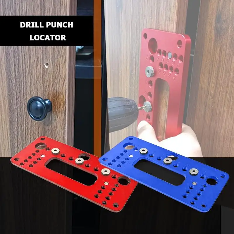 

Aluminum Hole Drill Punch Locator for 32/64/96/128mm Spacing Handle Furniture Woodworking Joinery Hand Tools Punch Locator Set