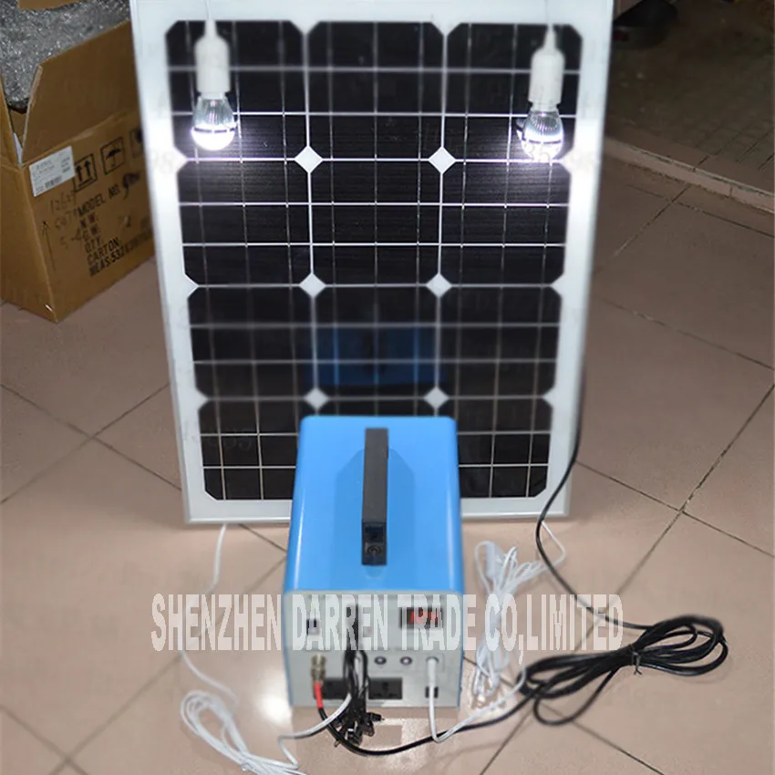 Солнечные генераторы 350 W+ Панели солнечные 50 Вт(10A контроллер/24AH Батарея/350 W инвертор)+ 2 комплекта светодиодный свет+ мобильного телефона линии JL1224