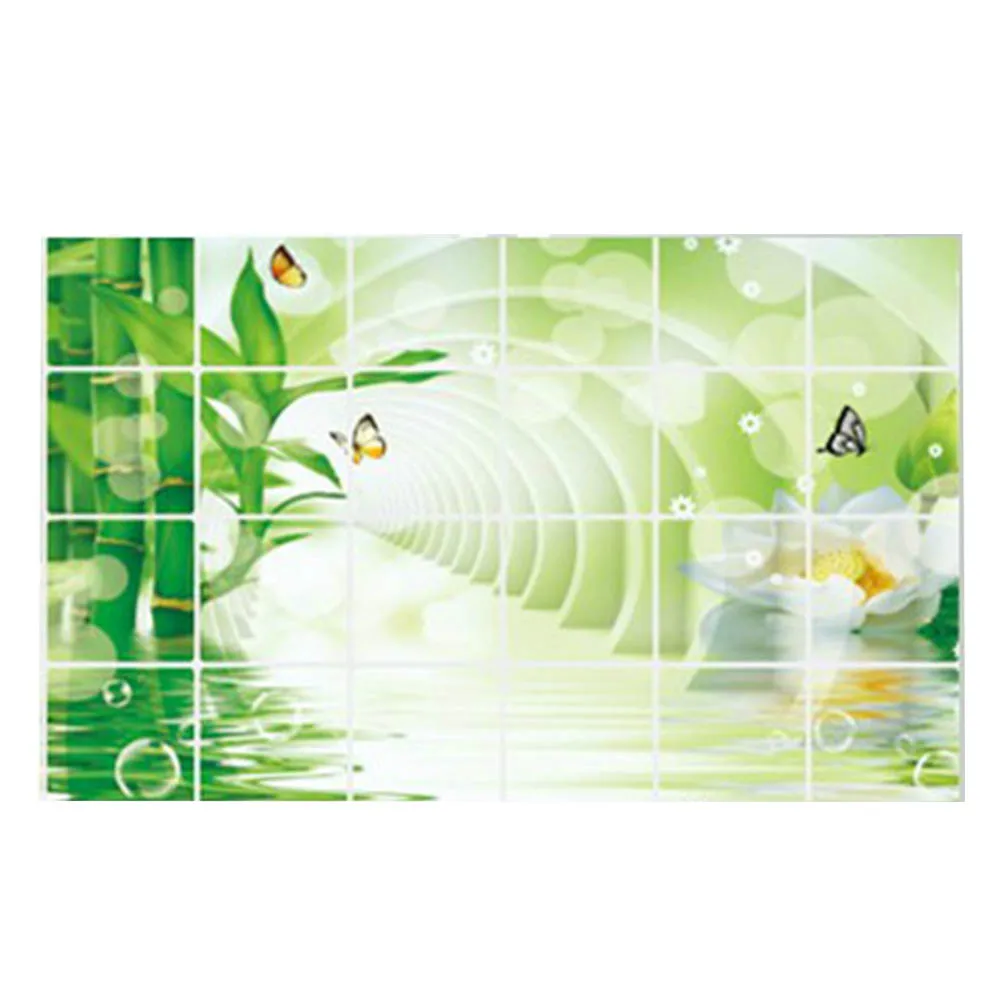 Kitchen Wallpaper Anti Oil Stain Sticker Decor Paper Tile New - Цвет: As Shown