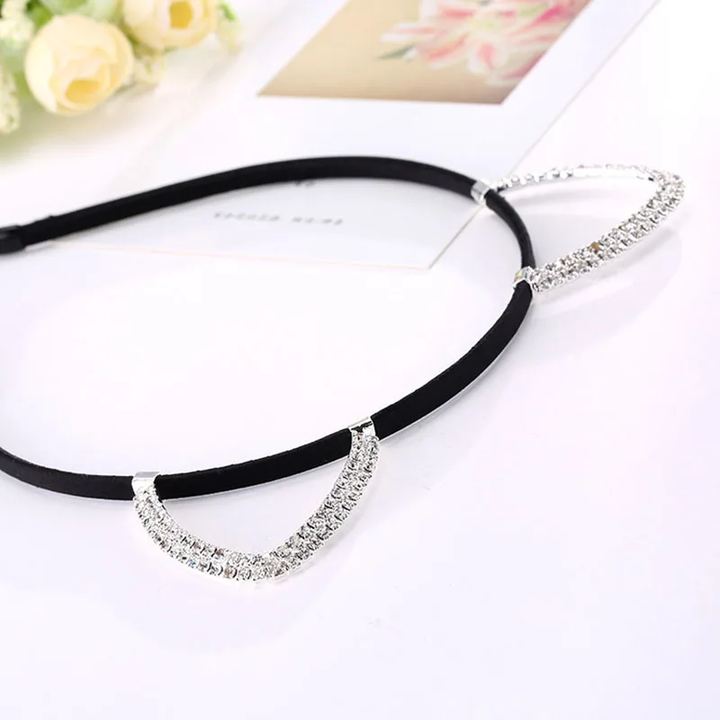 

Luxury Rhinestone Hair Clips Cut Animal Cat Rabbit Ears Hair Hoop Weeding Party Hair Accessories Headwear bandeau cheveux