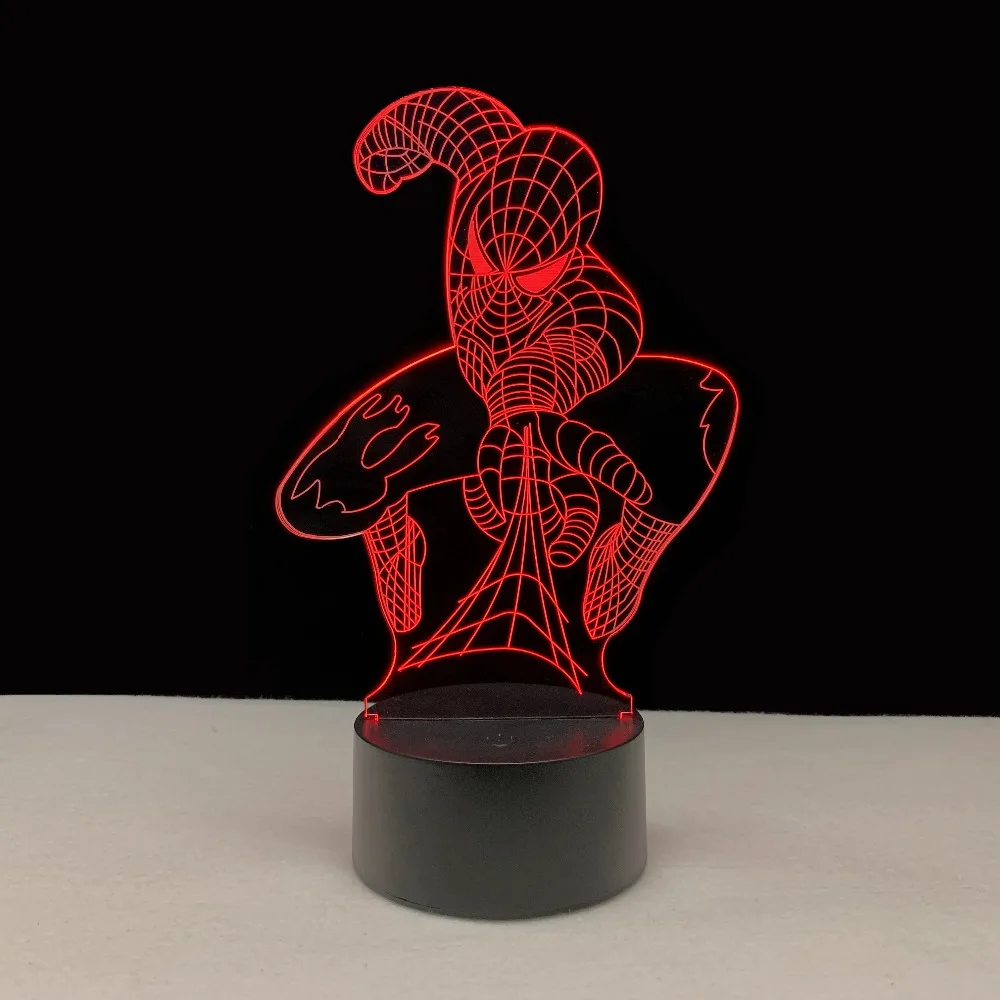  Movie Hero Spiderman 3D Night Light Acrylic Plate Bulb USB LED Multicolor Home Decorative Lamp Ligh - 32949011361