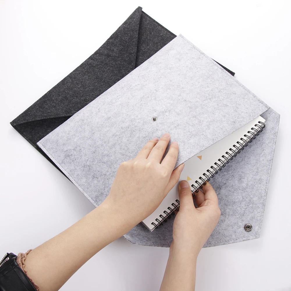 

A4 Big Capacity File Folder Solid Document Bag Business Briefcase File Folders Chemical Felt Filing Products Student Gifts