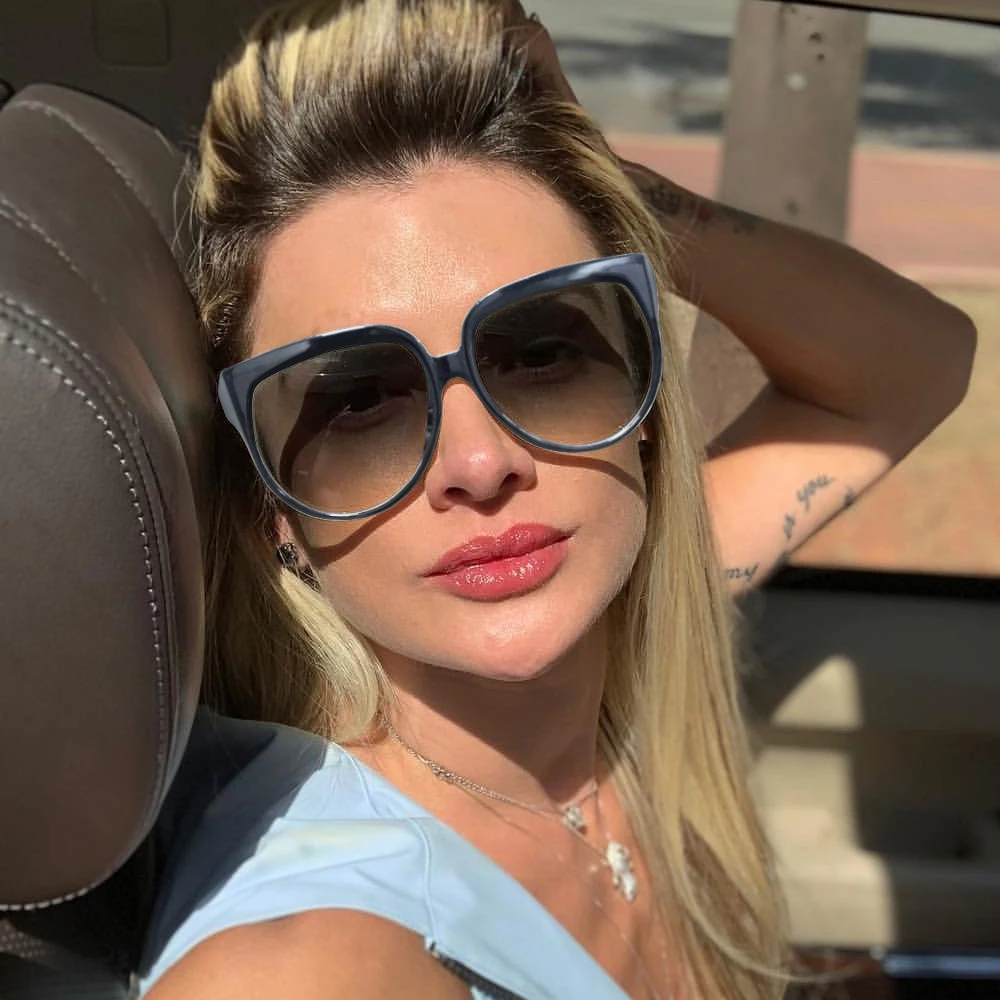 

QPeClou New Oversized Cat Eye Sunglasses Women Fashion 2019 Big Cateye Sun Glasses Female Eyewear Oculos De Sol Shades UV400