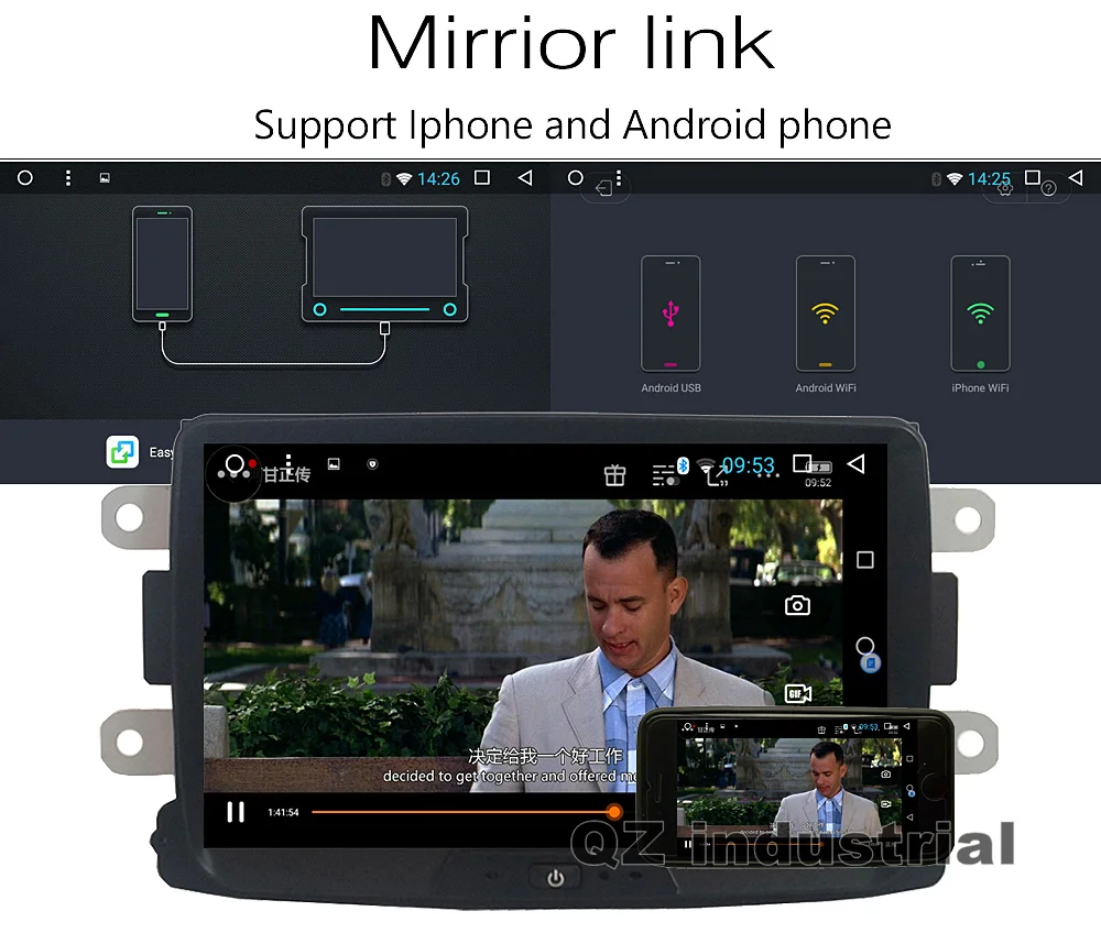 Excellent QZ industrial HD 9" Android 8.1 for Renault Duster Logan II Sandero II Dacia Dokker car DVD player with 3/4G WIFI GPS Navi Radio 4