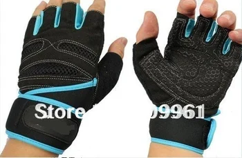 

AIBOULLY half finger Fitness sports gym gloves mitts mitten Durable Non-slip with long Wrist protect