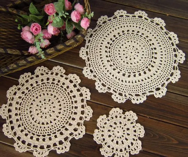 حار الدانتيل القطن الجدول مكان حصيرة القماش الكروشيه تحديد الموقع الشاي القهوة جولة سادة الزفاف الطعام لوحة كوستر كأس القدح المفرش المطبخ