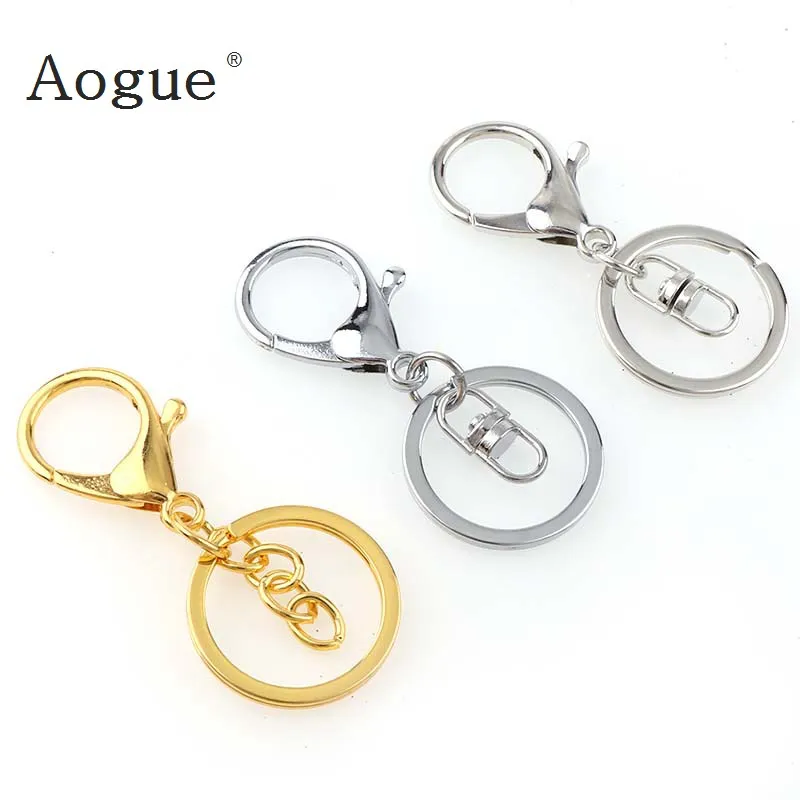 

3pcs/lot 5 Colors Lobster Clasp Clips Key Hook Key chain Split Key Ring Findings Clasps For Keychains Finding Making 30x65mm