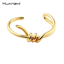 HUANZHI, новинка, простой дизайн, позолоченные браслеты с витой обмоткой для женщин, браслет для девочек, летнее ювелирное изделие, подарок