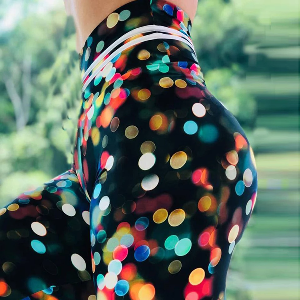 

New Arrival Women Leggings Colorful Point Print Legging Sporting Fitness leggins Workout High Waist Leggin Pants