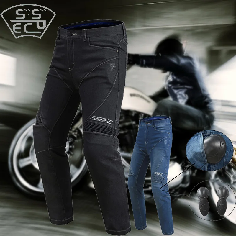 

SSPEC Motorcycle Jeans Motocross Pant Racing Unisex Riding Motorcycle Pants Pantalon Moto Verano Protection Gear Black Blue Grey