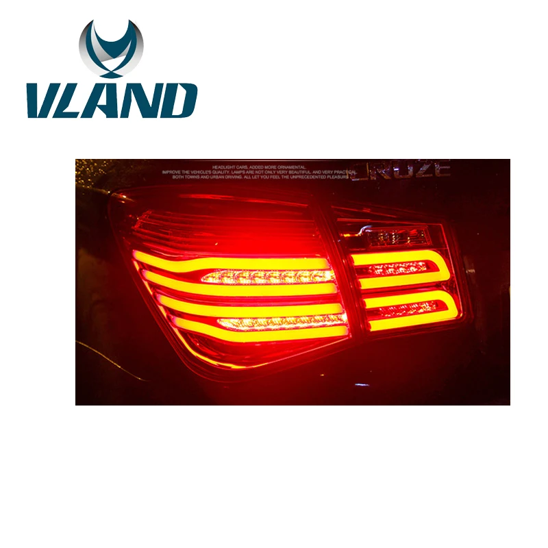 

VLAND Factory Car Tail Lamp For Chevrolet Cruze LED Taillight 2009 2010 2012 2014 Rear Light With DRL+Reverse+Signal Red Color