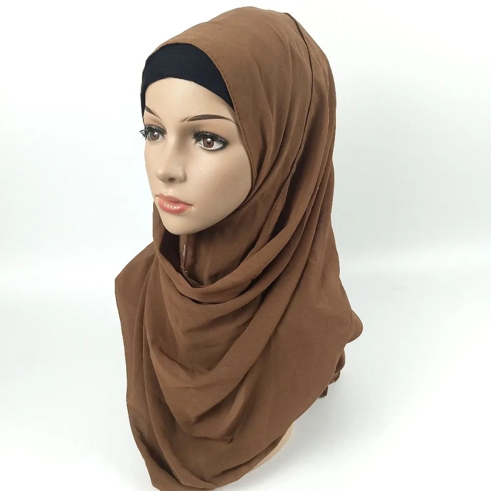 H9 высокое качество моментальной печати шифон хиджаб мусульманские платки шарф женская головная повязка плотная 180*75 см 10 шт./лот