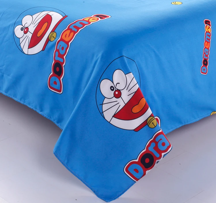 Мультфильм Постельное белье в клетку с принтом «Doraemon» Пикачу Комплект постельного белья: пододеяльник, простынь, наволочка 3/4 шт. Твин Полный queen