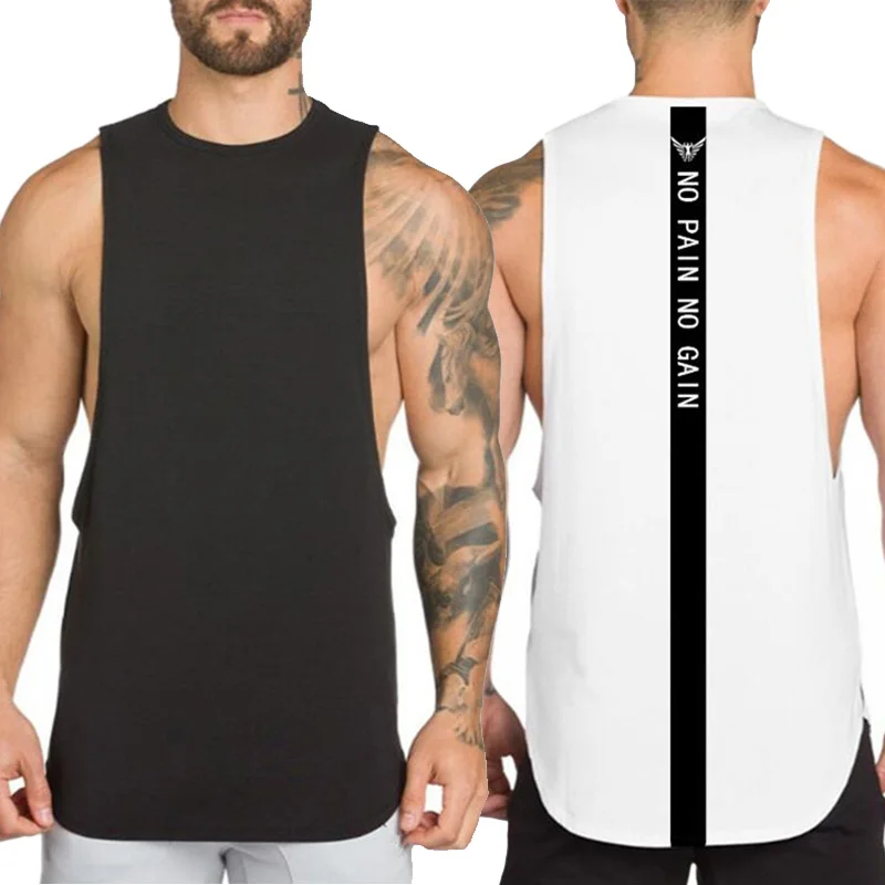 Muscleguys No Pain Gain бодибилдинг одежда майка для мужчин фитнес синглеты без рукавов