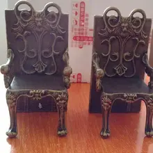 2 антикварные чугунные стулья форма книжный конец стенд качество тяжелый металл для дома и офиса стол для учебы Декор скульптурная бронза