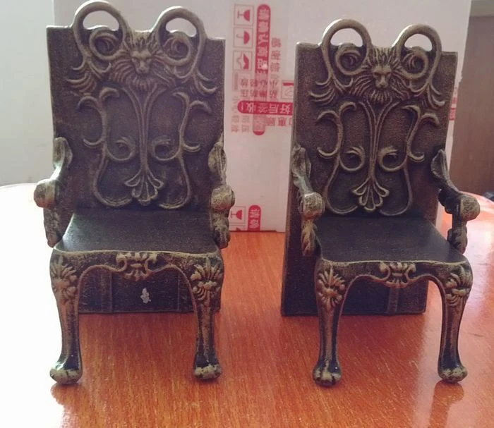 2 Antique Cast Iron Chairs Shape Bookend Book End Stand Quality Heavy Metal Home Office Desk Table Study Decor Sculptural Bronze Study Table Decorations Study Desk Chairstudy Table Chair Aliexpress