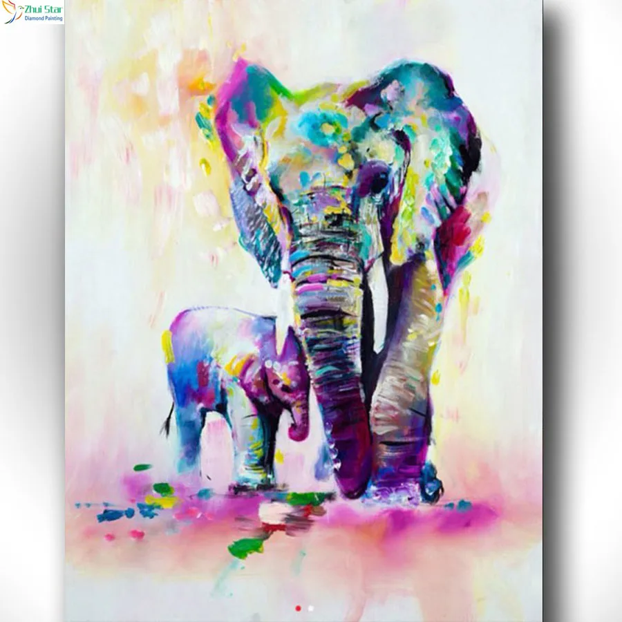 

Elephant DIY 5D Diamond Painting Cross Stitch Kits Diamond Mosaic Full Diamond Embroidery diamond Patterns wall Sticker gx