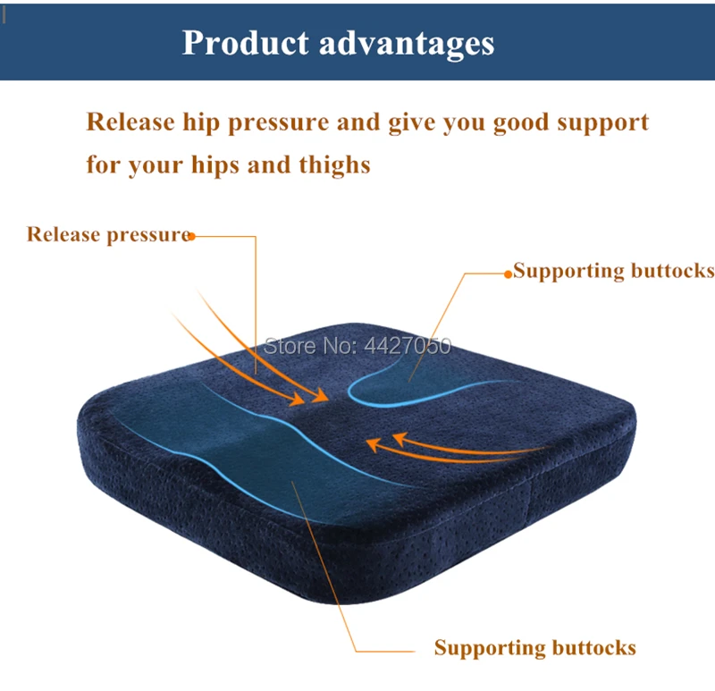 Free shipping 40 40 6cm Comfort Gel Memory Cotton Wheelchair Seat Cushion