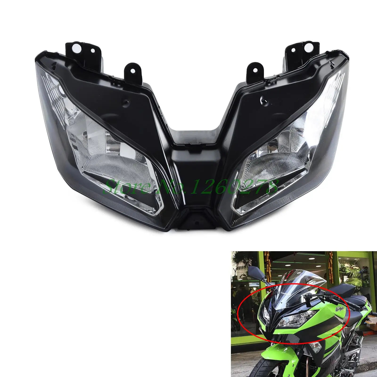 

Motorcycle Headlights Headlamp Head Light Lamp Assembly For Kawasaki NINJA 300 2013 2014 2015 VERSYS 650 1000 2015 2016