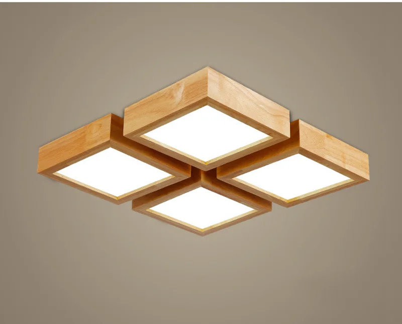 Simple Wooden Ceiling Lights Japan Style Warm Bedroom Living Room Cafe Home Lighting Ceiling Lighting Solid Wood Ceiling Lamp 220V (11)