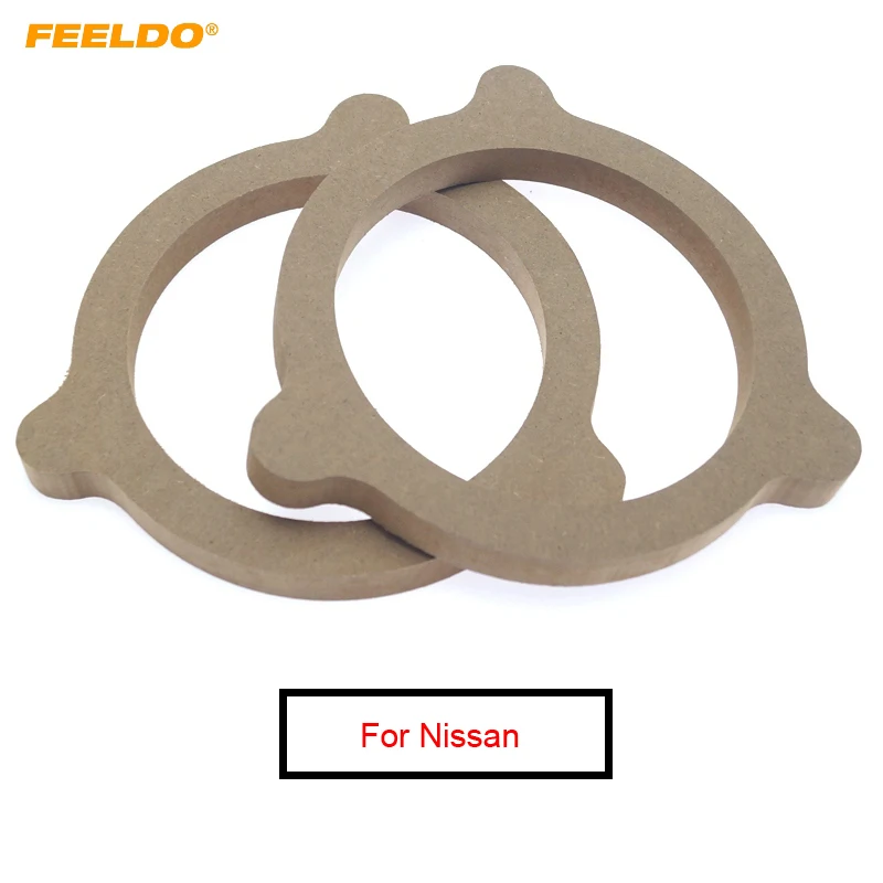 

FEELDO 1Pair 6.5" Auto Bus Boat Stereo Speaker Mat for Nissan Cars Speaker Spacer Adapter Wooden Ring Pads #MX6082