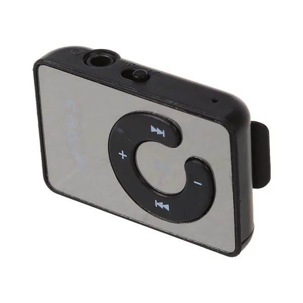 Мини зеркальный зажим USB цифровой MP3 плеер поддержка 8 Гб SD TF карты черный|mp3 music
